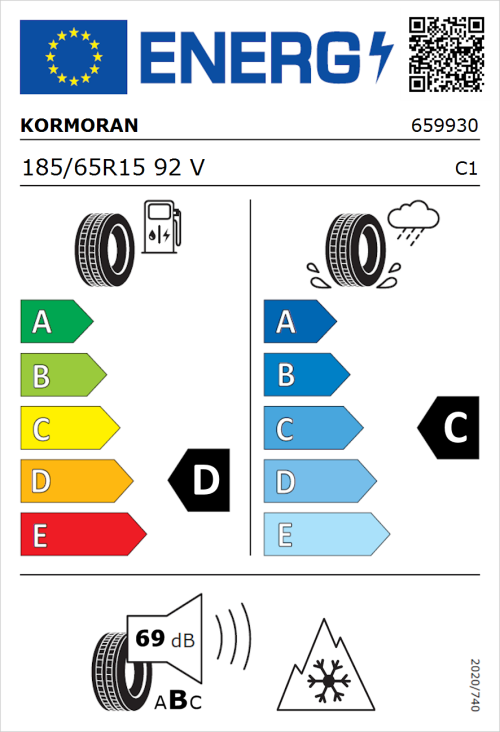 Tyre Label for Kormoran All Season 185/65R15 92V